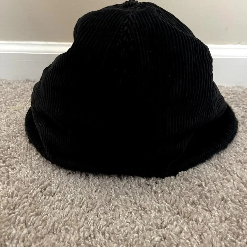 Vintage 90s  Disney Tigger Black Corduroy EarFlap Hat Faux‎ Fur Adult Size